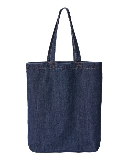 Cotton Denim Gusseted Tote Bag - Image 2