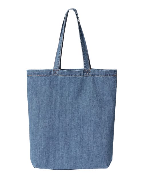 Cotton Denim Gusseted Tote Bag - Image 3
