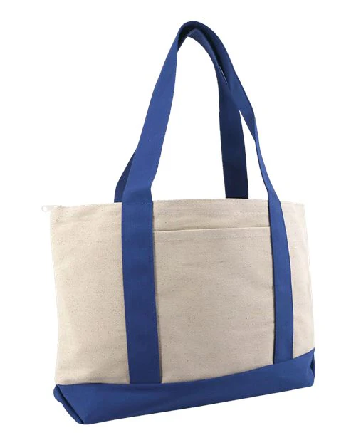Large Zippered Cotton Canvas Tote - Image 5