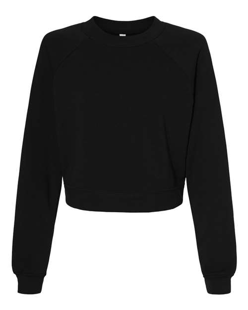Women's Crop Raglan Fleece Crewneck Sweatshirt - Image 2