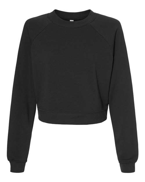 Women's Crop Raglan Fleece Crewneck Sweatshirt - Image 3