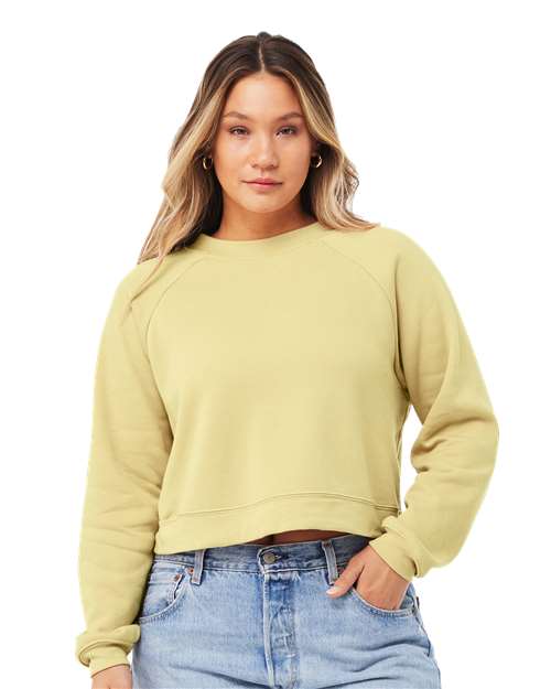 Women's Crop Raglan Fleece Crewneck Sweatshirt - Image 4