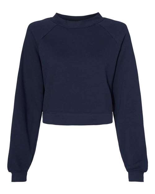 Women's Crop Raglan Fleece Crewneck Sweatshirt - Image 7