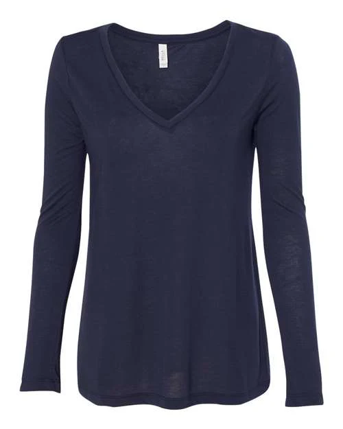 Women's Flowy Long Sleeve V-Neck Tee - Image 2