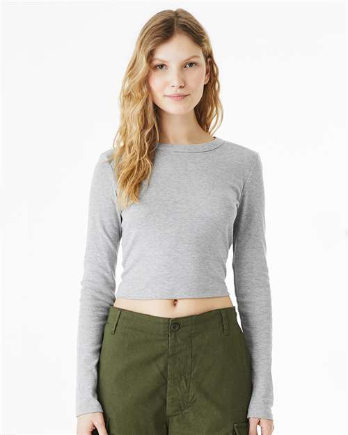 Women's Micro Rib Long Sleeve Baby Tee - Image 2