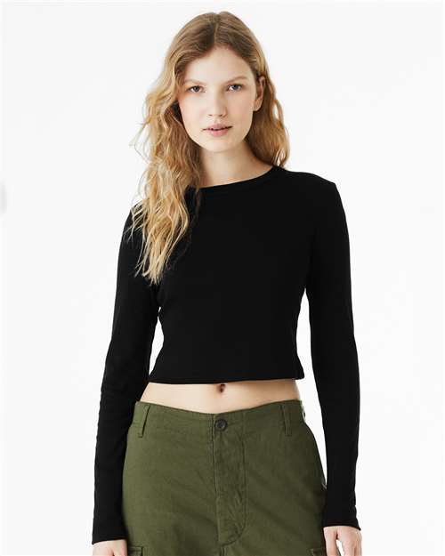 Women's Micro Rib Long Sleeve Baby Tee - Image 3