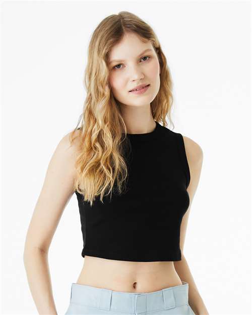 Women's Micro Rib Muscle Crop Tank - Image 3