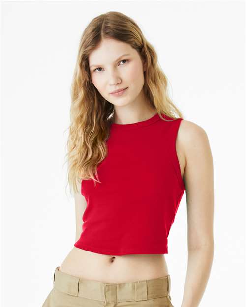 Women's Micro Rib Muscle Crop Tank - Image 7