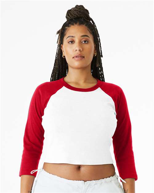 Women's Micro Rib Three-Quarter Raglan Sleeve Baby Tee - Image 7