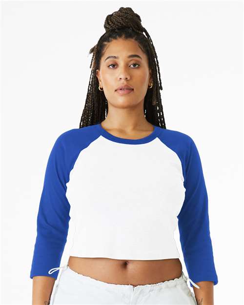 Women's Micro Rib Three-Quarter Raglan Sleeve Baby Tee - Image 8
