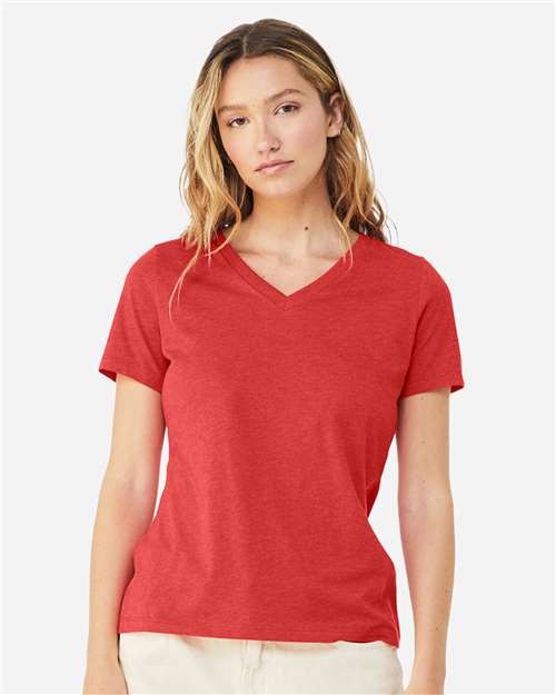 Women's Relaxed Heather CVC V-Neck Tee - Image 10