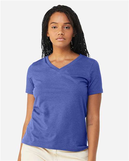 Women's Relaxed Heather CVC V-Neck Tee - Image 12