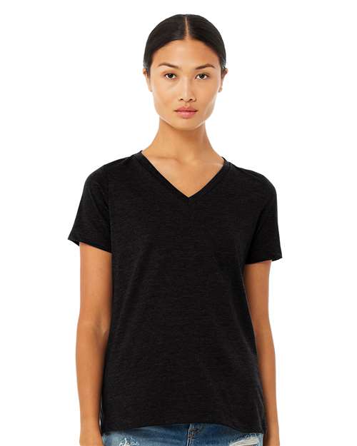 Women's Relaxed Heather CVC V-Neck Tee - Image 13