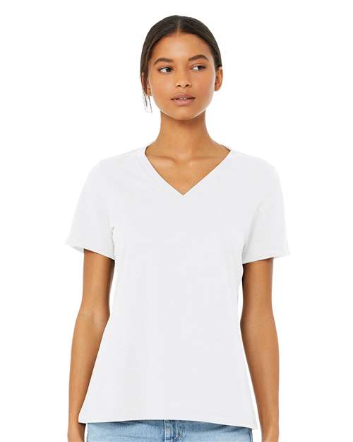 Women's Relaxed Heather CVC V-Neck Tee - Image 14