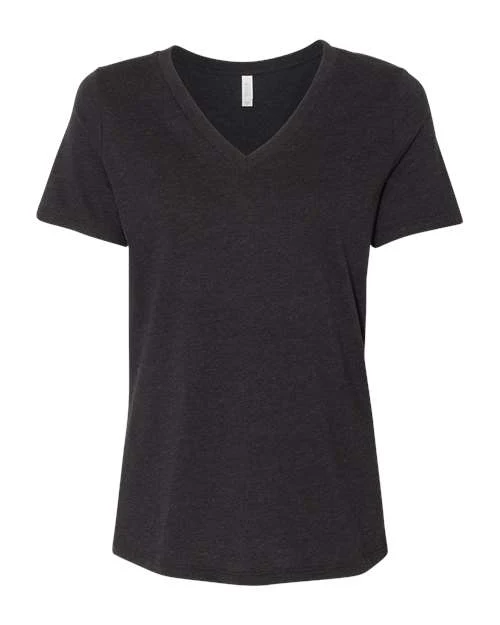 Women's Relaxed Heather CVC V-Neck Tee - Image 3