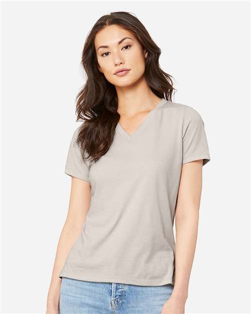 Women's Relaxed Heather CVC V-Neck Tee - Image 5