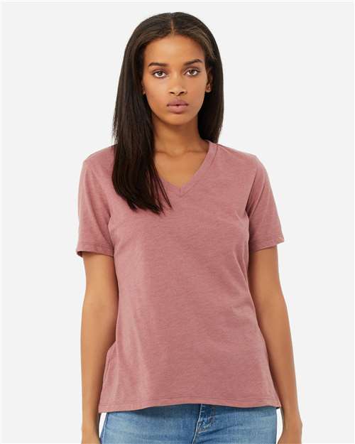 Women's Relaxed Heather CVC V-Neck Tee - Image 6