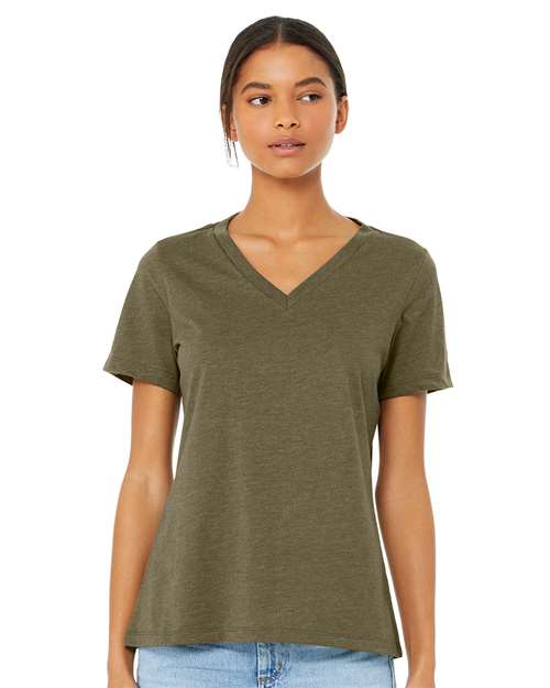 Women's Relaxed Heather CVC V-Neck Tee - Image 8