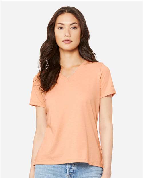 Women's Relaxed Heather CVC V-Neck Tee - Image 9