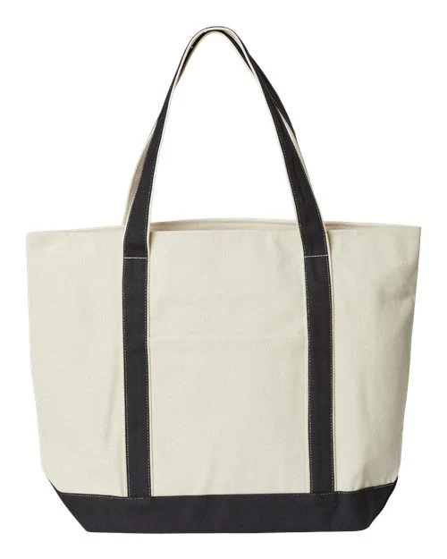 XL Zippered Cotton Canvas Resort Tote - Image 3